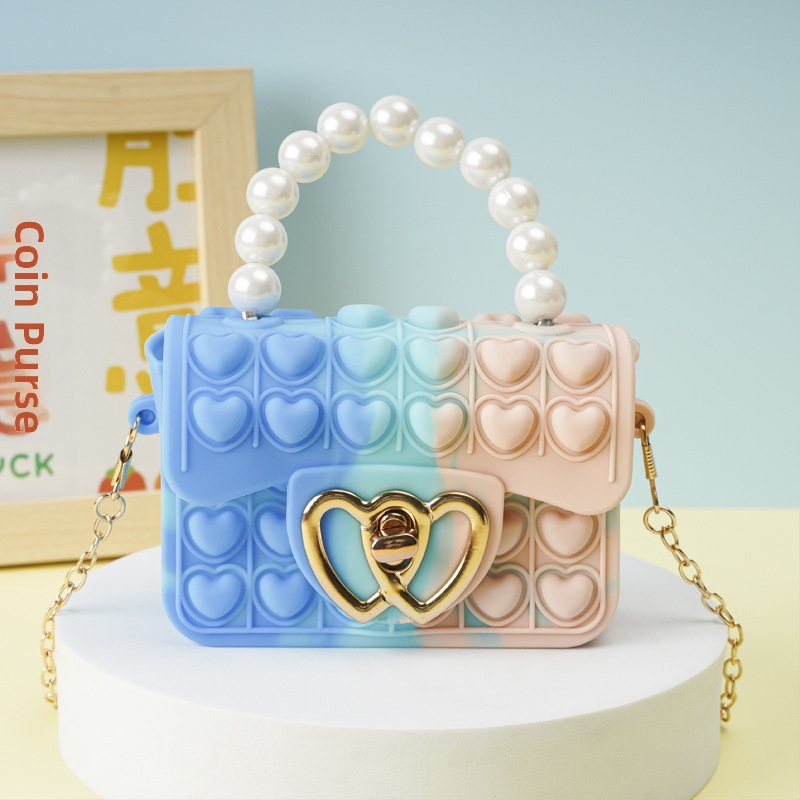 Vaikiška rankinė per petį su burbuliniu perlu, „Rodent Killer Pioneer“ silikoninė rankinė per petį su želė