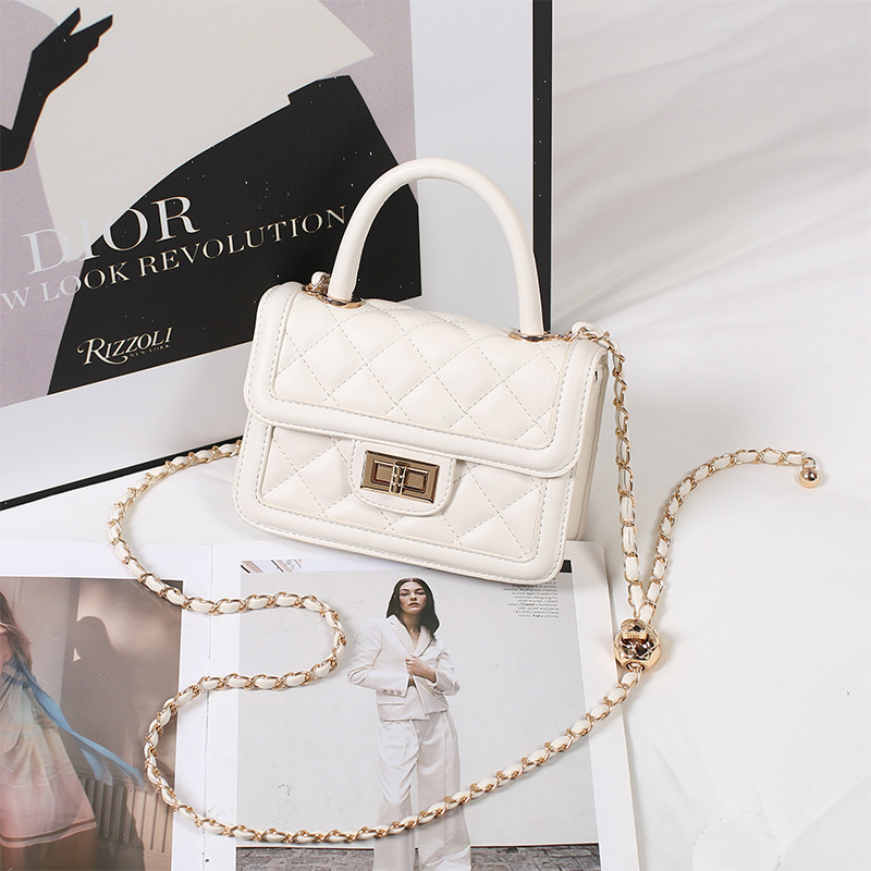 Mala četvrtasta torba, luksuzna, svestrana, mala mirisna torba s lancem, romboidna praktična torba, nišni dizajn, torba preko tijela preko jednog ramena