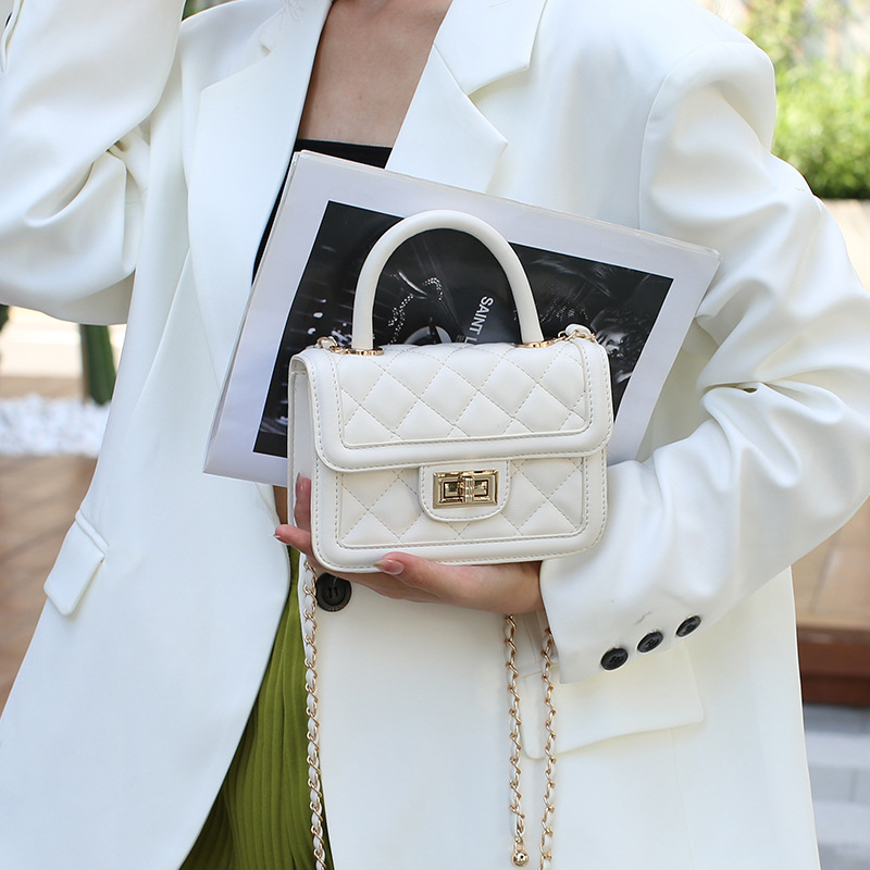 Mala četvrtasta torba, luksuzna, svestrana, mala mirisna torba s lancem, romboidna praktična torba, nišni dizajn, torba preko tijela preko jednog ramena