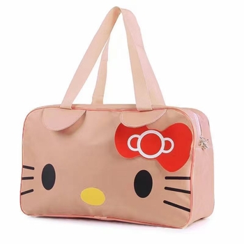 Karikatūras KT kaķa rokassoma Oksfordas austa ceļojumu soma, jauka studentu soma, īsa attāluma uzglabāšanas soma