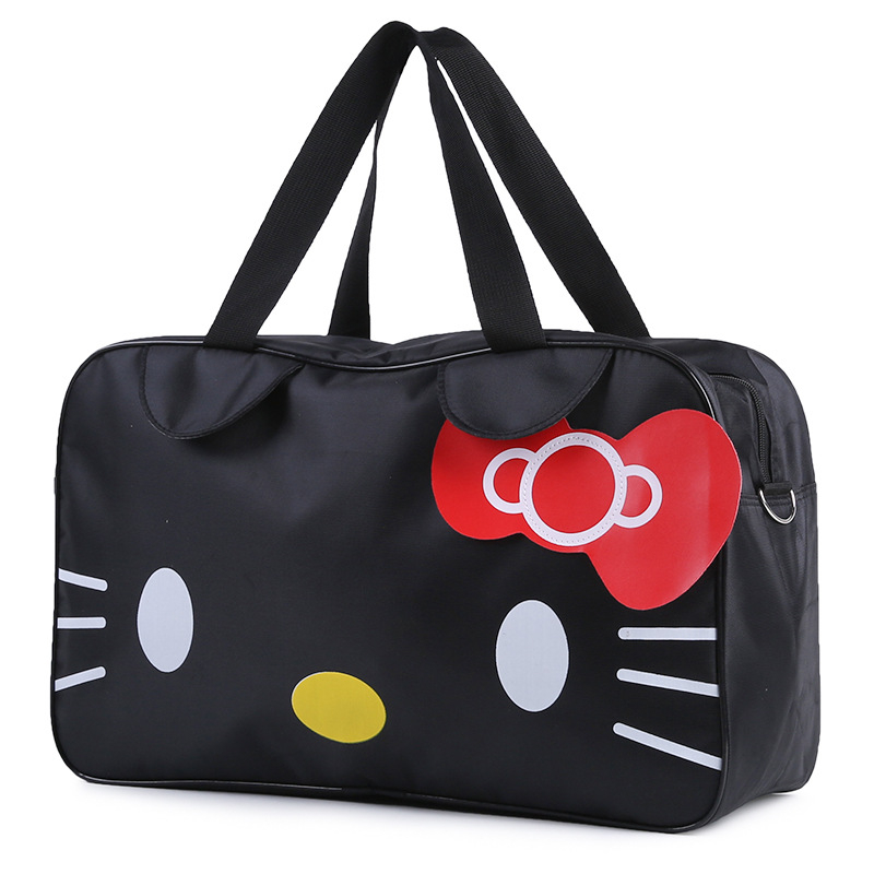 Karikatūras KT kaķa rokassoma Oksfordas austa ceļojumu soma, jauka studentu soma, īsa attāluma uzglabāšanas soma