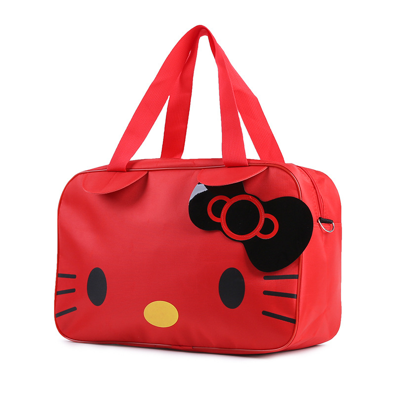 Karikatūras KT kaķa rokassoma Oksfordas austa ceļojumu soma, jauka studentu soma, īsa attāluma uzglabāšanas soma