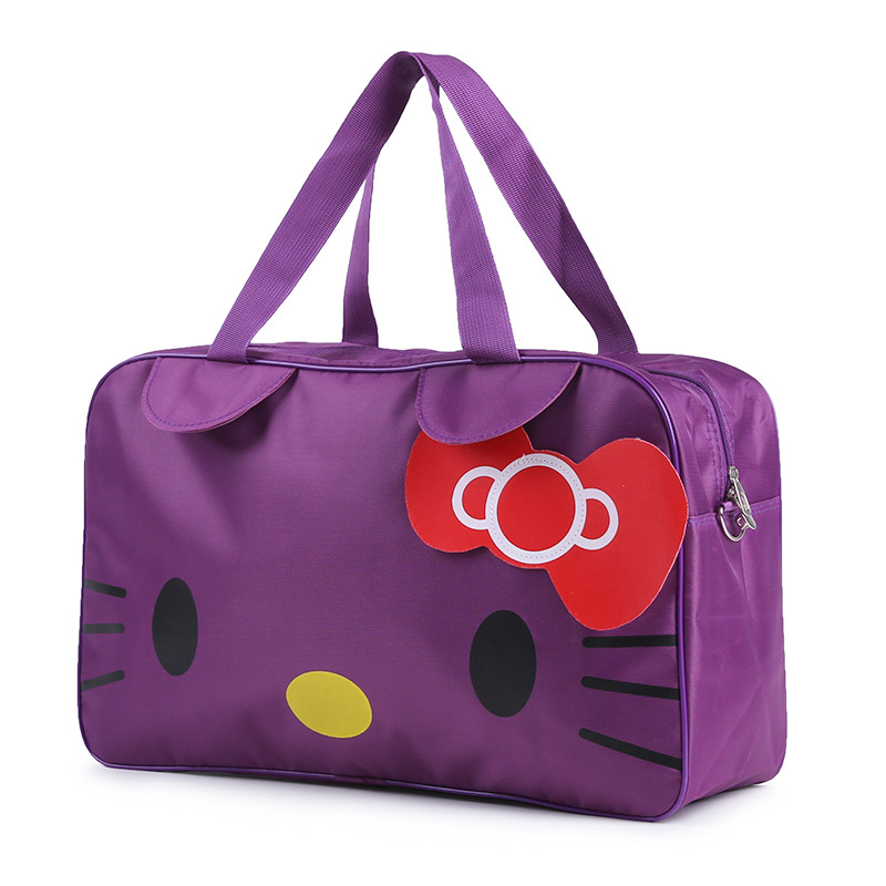 Karikatūras KT kaķa rokassoma Oksfordas austa ceļojumu soma, jauka studentu soma, īsa attāluma uzglabāšanas soma