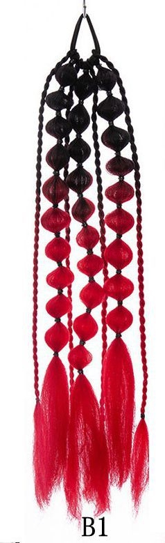 laos interneti kuulsuste artefakti laterna mull-keerdunud palmik moodne naiste tänavapildistamisstiil pikk käsitsi palmikuga hobusesaba parukas