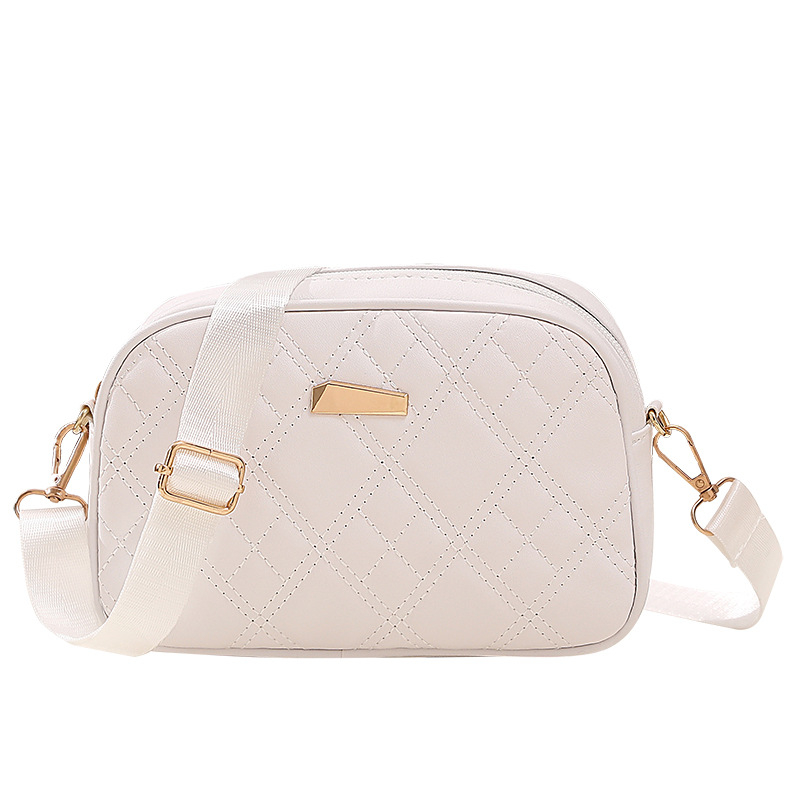 Moteriškas pečių krepšys 2024 m. Naujas naujas rombo formos siuvinėtas geležinis vientisos spalvos kaspinas per petį mažas kvadratinis krepšys laisvalaikio nuotraukų krepšys