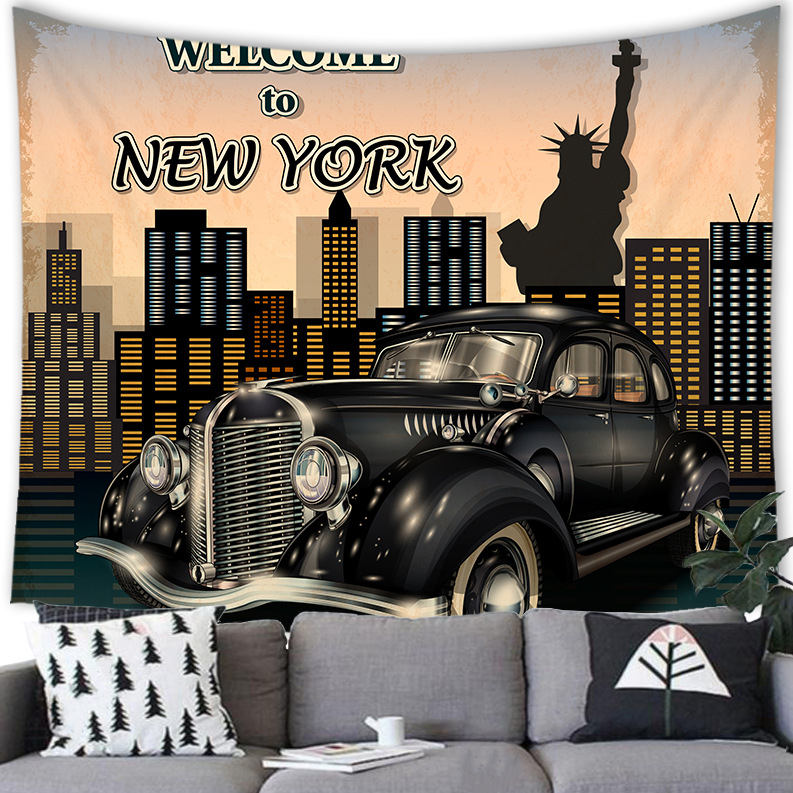 Tarpvalstybinis amerikietiško retro stiliaus „American City“ persikų odos gobeleno sienų pakabinimo gamyklos tiekimas pagal figūrėlę G192