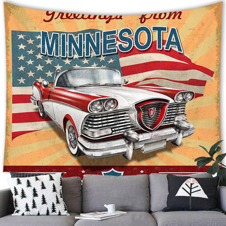 Tarpvalstybinis amerikietiško retro stiliaus „American City“ persikų odos gobeleno sienų pakabinimo gamyklos tiekimas pagal figūrėlę G192