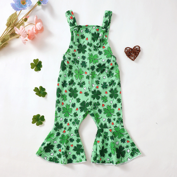 Ολόσωμη φόρμα με τυπωμένο τετράφυλλο τριφύλλι καρότου και κέρατο χωρίς τιράντες, για νεογέννητα κορίτσια, σε διασυνοριακή Ευρώπη και Ηνωμένες Πολιτείες