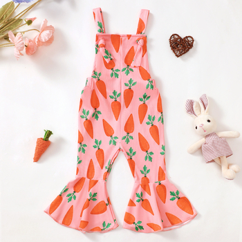 Ολόσωμη φόρμα με τυπωμένο τετράφυλλο τριφύλλι καρότου και κέρατο χωρίς τιράντες, για νεογέννητα κορίτσια, σε διασυνοριακή Ευρώπη και Ηνωμένες Πολιτείες