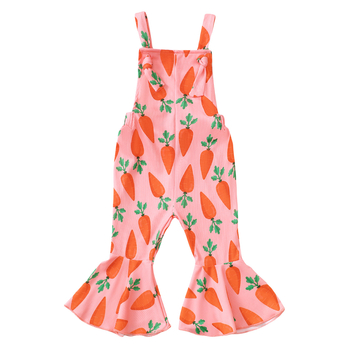 Ολόσωμη φόρμα με τυπωμένο τετράφυλλο τριφύλλι καρότου και κέρατο χωρίς τιράντες, για νεογέννητα κορίτσια, σε διασυνοριακή Ευρώπη και Ηνωμένες Πολιτείες