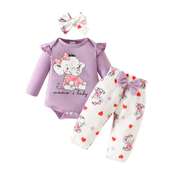 Ευρωπαϊκό και αμερικανικό παιδικό φόρεμα για το φθινόπωρο και τον χειμώνα, μακρυμάνικο παντελόνι για μωρά κορίτσια, ρούχα με ελέφαντα σε σχήμα κινουμένων σχεδίων, παντελόνι με ζωάκια και φιόγκο