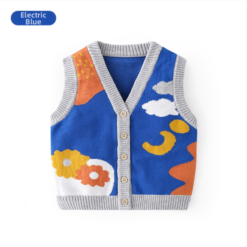 K-stiilis armas puhtast puuvillast pehme laste vest kootud vest beebidele Kategooria sügisene ülerõivaste laste kardiganvest