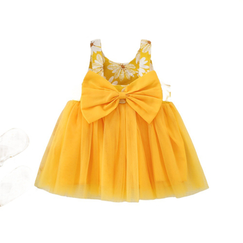 Ljetna nova djevojačka modna mrežasta suknja s tregerima u korejskom stilu, s velikom mašnom i krizantemama, haljina zapadne princeze u korejskom stilu