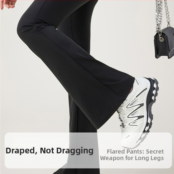 Hlače od ledene svile, blago proširene, za žene, ljetna gornja odjeća, hlače visokog struka, mikro ženske tanke proširene hlače za jogu, ljetni tanki stil