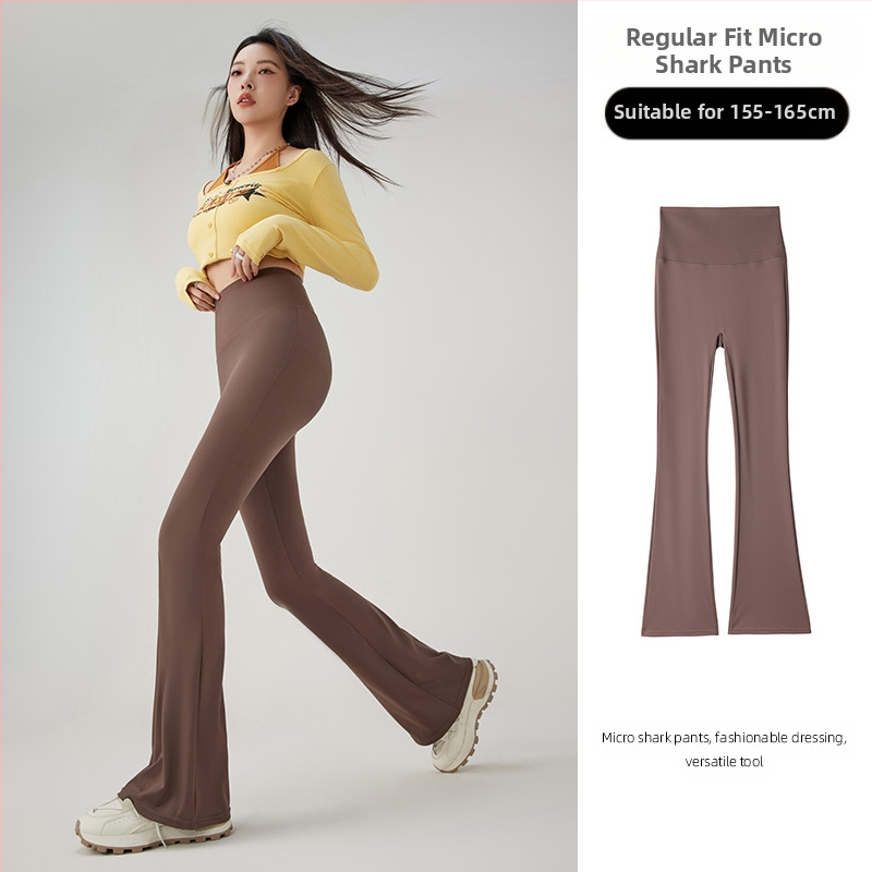 Hlače od ledene svile, blago proširene, za žene, ljetna gornja odjeća, hlače visokog struka, mikro ženske tanke proširene hlače za jogu, ljetni tanki stil