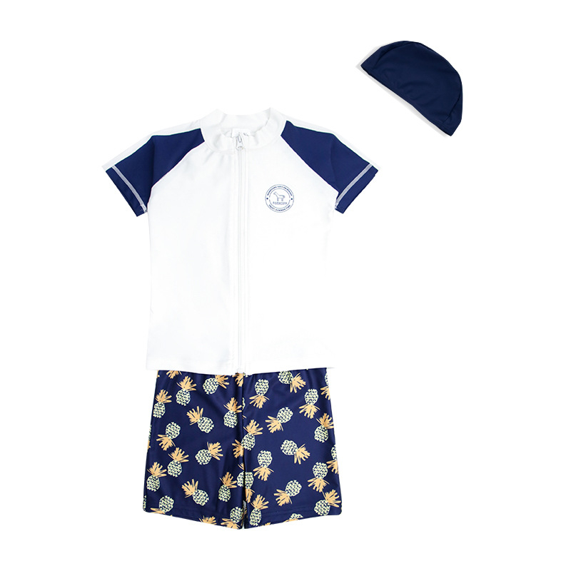 Laste ujumistrikoo Poiste lõhestatud pikkade varrukatega rannapäikesekaitsega kiiresti kuivav ujumistrikoo Poiste ujumispükste komplekt Ujumistrikood