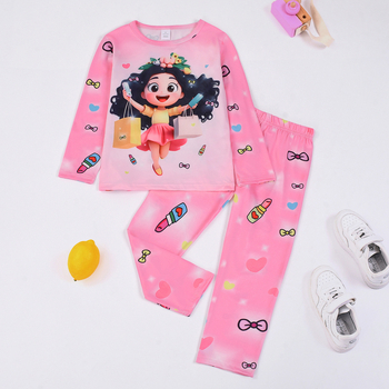 [Leegiaeglustav] Poiste ja tüdrukute pikkade varrukatega püksid Koduriided Laste pidžaamaülikond Digitaalne roheline fluorestseeruv dinosauruse auto piiriülesed töötajad