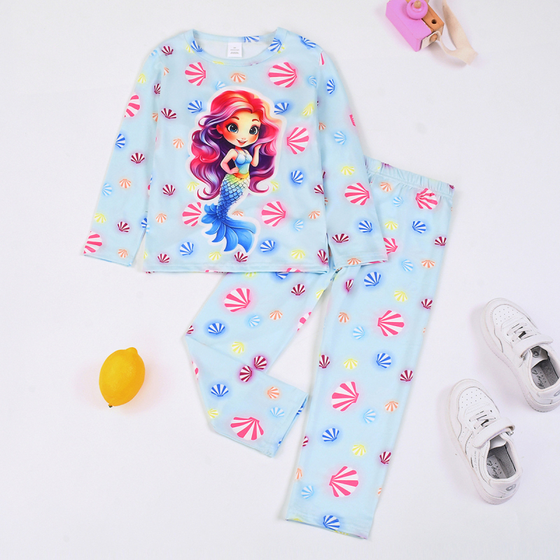 [Leegiaeglustav] Poiste ja tüdrukute pikkade varrukatega püksid Koduriided Laste pidžaamaülikond Digitaalne roheline fluorestseeruv dinosauruse auto piiriülesed töötajad