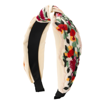 2024 m. Naujas atvykimas, visų rungtynių etninio stiliaus siuvinėta gėlių plaukų juosta, nėrinių galvos juosta, aukšta kaukolės atmosfera, plaukų aksesuarai, galvos apdangalai