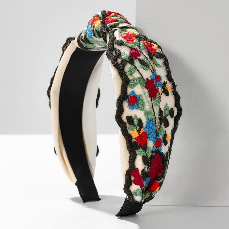 2024 m. Naujas atvykimas, visų rungtynių etninio stiliaus siuvinėta gėlių plaukų juosta, nėrinių galvos juosta, aukšta kaukolės atmosfera, plaukų aksesuarai, galvos apdangalai