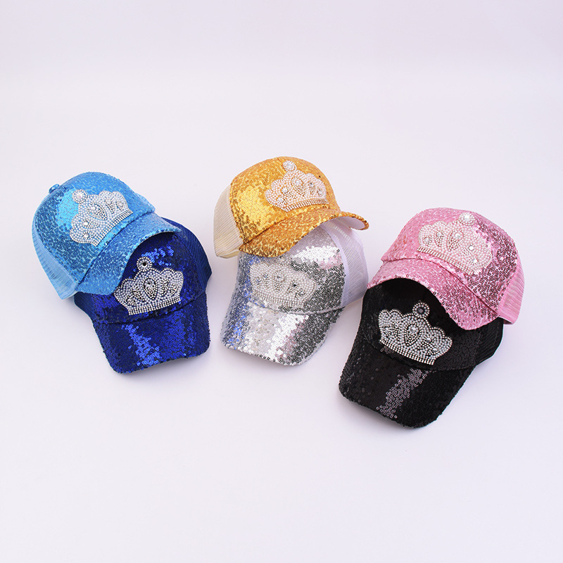 Novi dječji mrežasti šešir krunske princeze, ljetni vanjski šešir za sunce sa šljokicama, prekogranična opskrba dječjim mrežastim šeširom za sunce