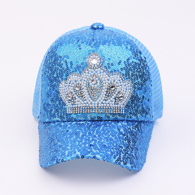 Novi dječji mrežasti šešir krunske princeze, ljetni vanjski šešir za sunce sa šljokicama, prekogranična opskrba dječjim mrežastim šeširom za sunce