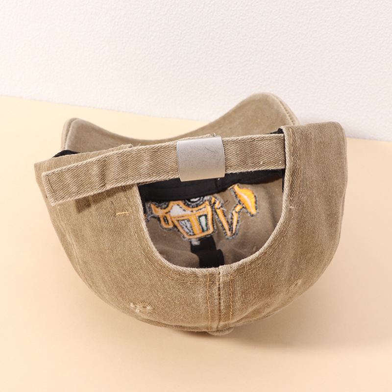 Prekogranična veleprodaja dječjih kapa sa šiljkom, jednostavna bejzbolska kapa za dječake, sunčani šešir crtani bager za pranje