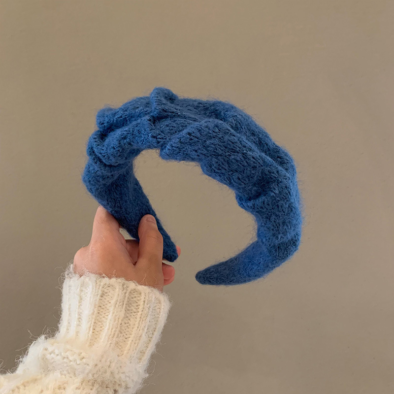 2024 m. Naujas pliušinis galvos lankelis su plačiu kraštu, klostuotas plaukų segtukas, lengvas, prabangus, madingas, elegantiškas, vilnonis galvos lankelis, universalus galvos apdangalas, plaukų aksesuarai