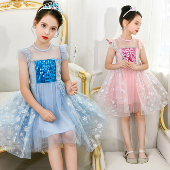 Tüdrukute printsess Anna Frozen suvine uus halloweeni sünnipäevakleit superhaldja kostüüm ilus lääne stiilis