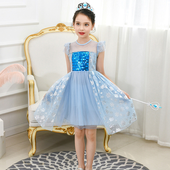 Tüdrukute printsess Anna Frozen suvine uus halloweeni sünnipäevakleit superhaldja kostüüm ilus lääne stiilis