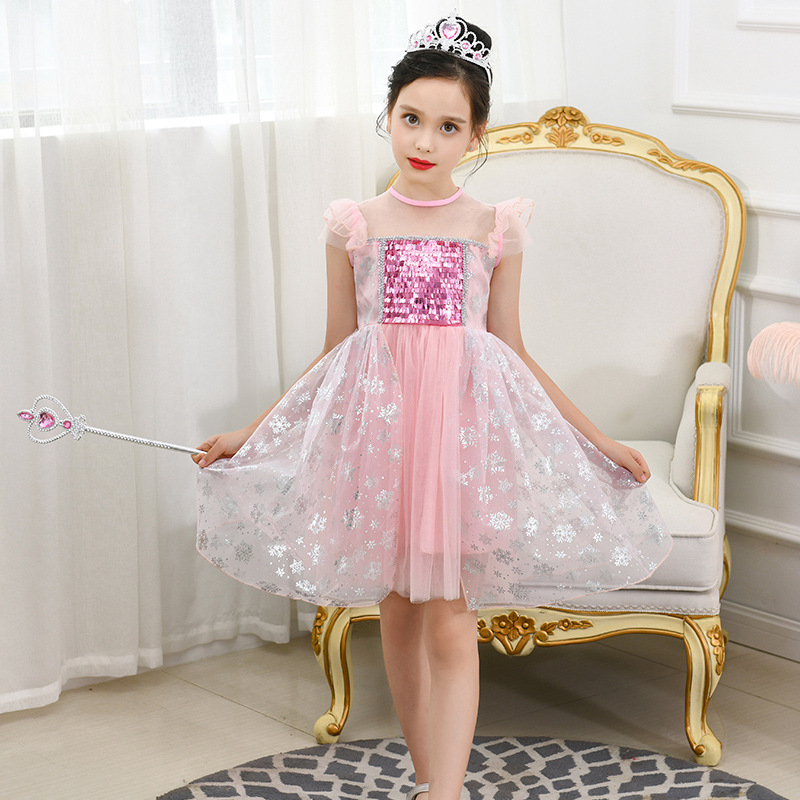 Tüdrukute printsess Anna Frozen suvine uus halloweeni sünnipäevakleit superhaldja kostüüm ilus lääne stiilis