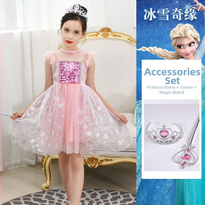 Tüdrukute printsess Anna Frozen suvine uus halloweeni sünnipäevakleit superhaldja kostüüm ilus lääne stiilis