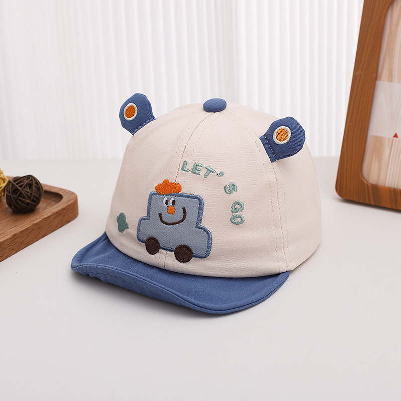 Pălărie pentru copii de primăvară și toamnă cu desene animate super drăguțe cu mașină, șapcă de baseball pentru băieți și fete, capac de protecție solară pentru călătorii pentru bebeluși