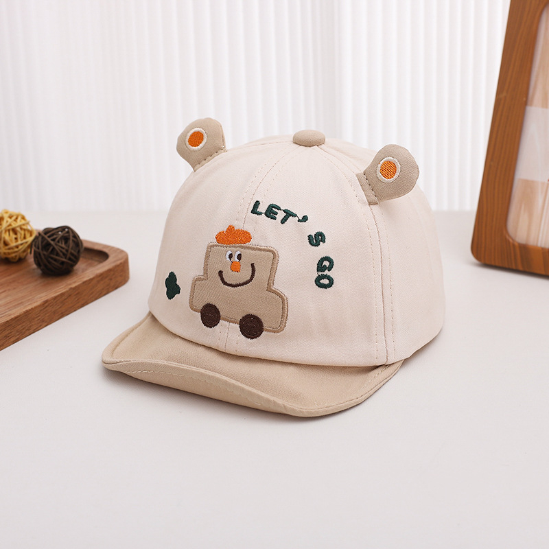 Pălărie pentru copii de primăvară și toamnă cu desene animate super drăguțe cu mașină, șapcă de baseball pentru băieți și fete, capac de protecție solară pentru călătorii pentru bebeluși