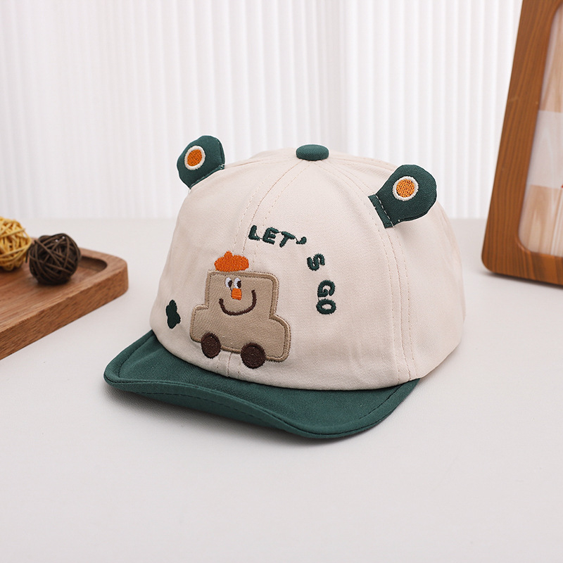 Pălărie pentru copii de primăvară și toamnă cu desene animate super drăguțe cu mașină, șapcă de baseball pentru băieți și fete, capac de protecție solară pentru călătorii pentru bebeluși