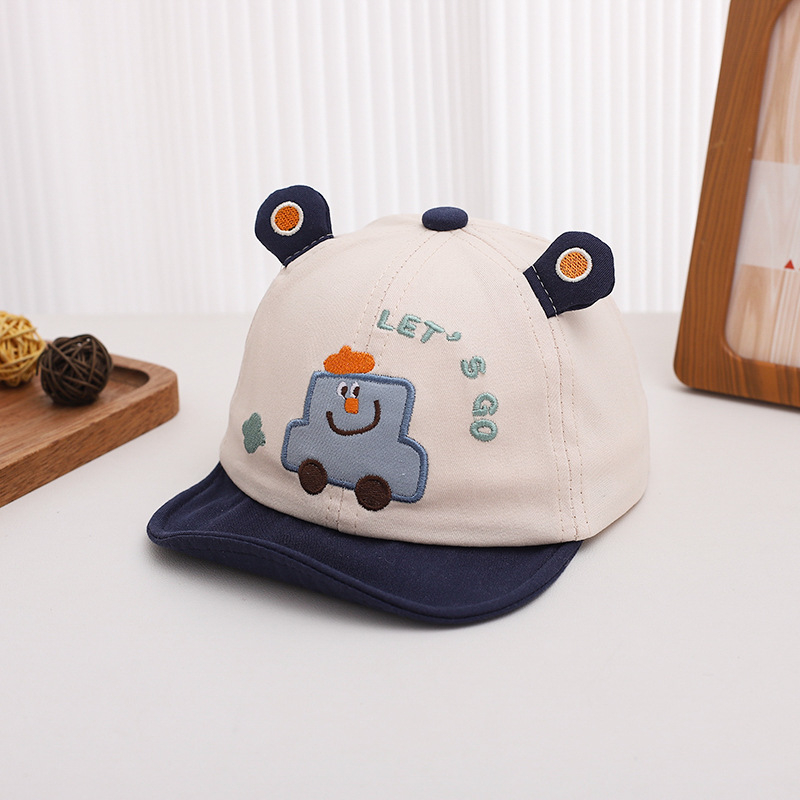 Pălărie pentru copii de primăvară și toamnă cu desene animate super drăguțe cu mașină, șapcă de baseball pentru băieți și fete, capac de protecție solară pentru călătorii pentru bebeluși