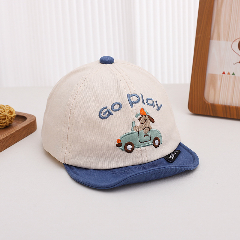 Pălărie pentru copii de primăvară și toamnă cu desene animate super drăguțe cu mașină, șapcă de baseball pentru băieți și fete, capac de protecție solară pentru călătorii pentru bebeluși