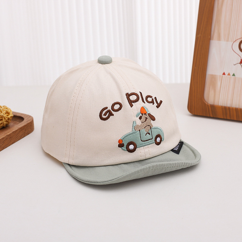 Pălărie pentru copii de primăvară și toamnă cu desene animate super drăguțe cu mașină, șapcă de baseball pentru băieți și fete, capac de protecție solară pentru călătorii pentru bebeluși