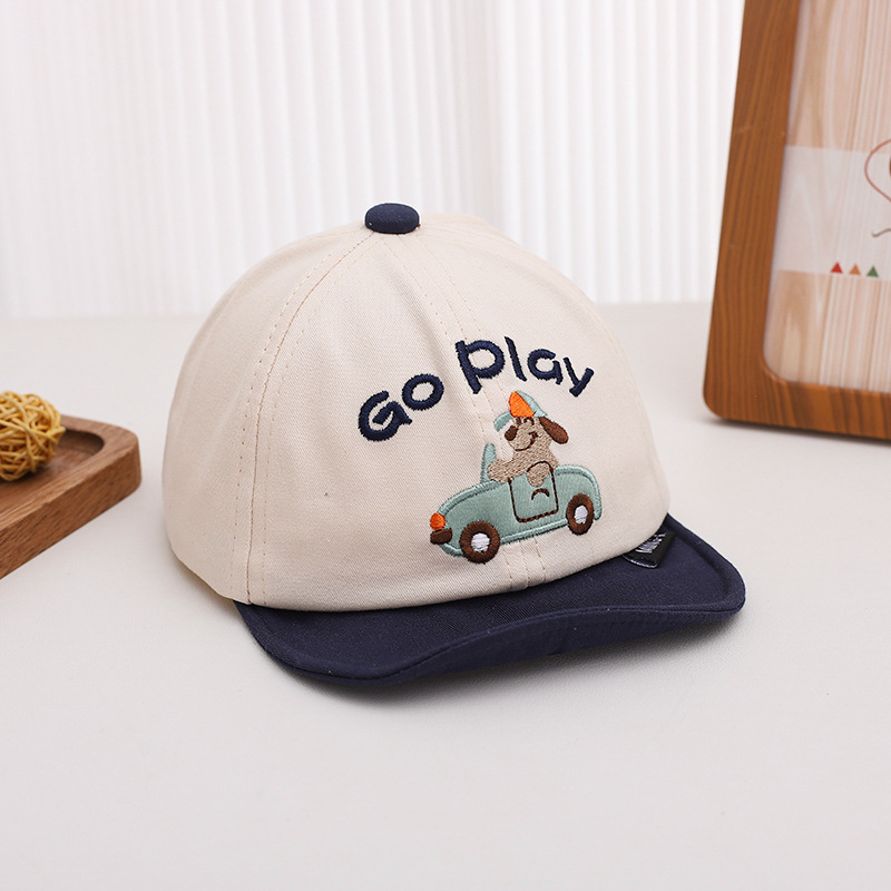 Pălărie pentru copii de primăvară și toamnă cu desene animate super drăguțe cu mașină, șapcă de baseball pentru băieți și fete, capac de protecție solară pentru călătorii pentru bebeluși