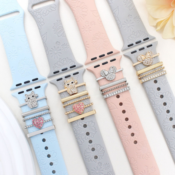 Kehtib Apple Watchi universaalse silikoonrihma ja teemantkassikaunistusega mudelile