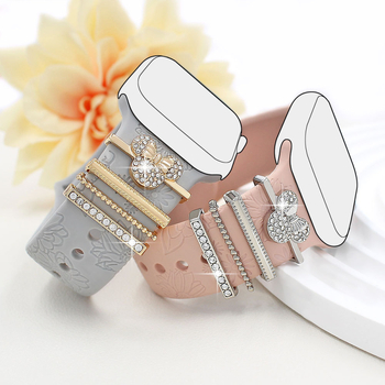 Kehtib Apple Watchi universaalse silikoonrihma ja teemantkassikaunistusega mudelile