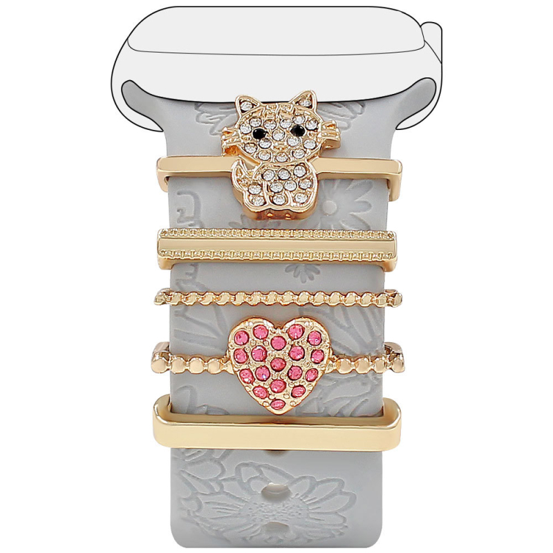 Kehtib Apple Watchi universaalse silikoonrihma ja teemantkassikaunistusega mudelile