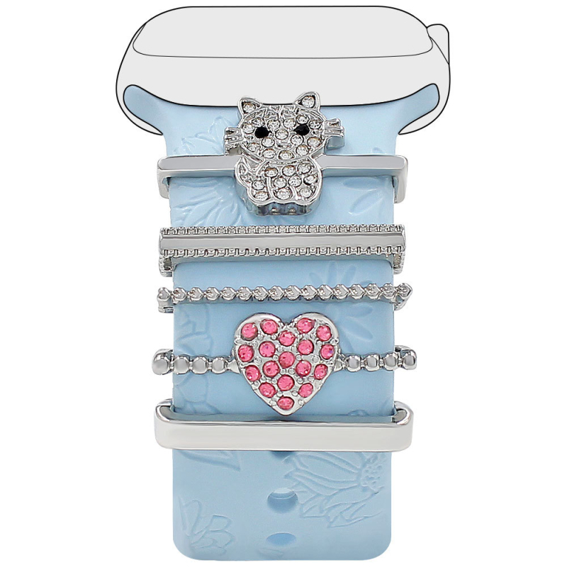 Kehtib Apple Watchi universaalse silikoonrihma ja teemantkassikaunistusega mudelile