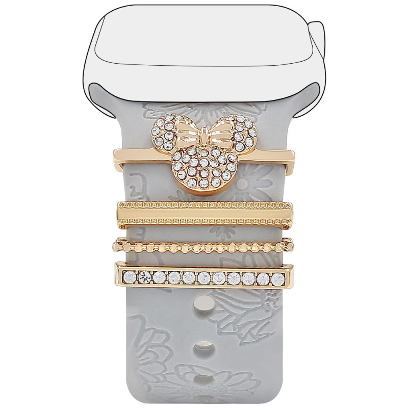 Kehtib Apple Watchi universaalse silikoonrihma ja teemantkassikaunistusega mudelile