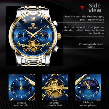 Binbangi kaubamärgiga kellad hulgimüügitootjatelt, helendavad õõnsad veekindlad piiriülesed kvartskellad, meeste kellad, väliskaubanduse meeste kellad