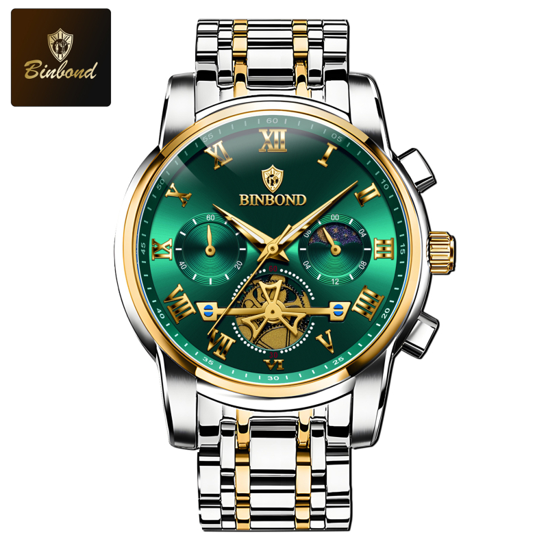 Binbangi kaubamärgiga kellad hulgimüügitootjatelt, helendavad õõnsad veekindlad piiriülesed kvartskellad, meeste kellad, väliskaubanduse meeste kellad