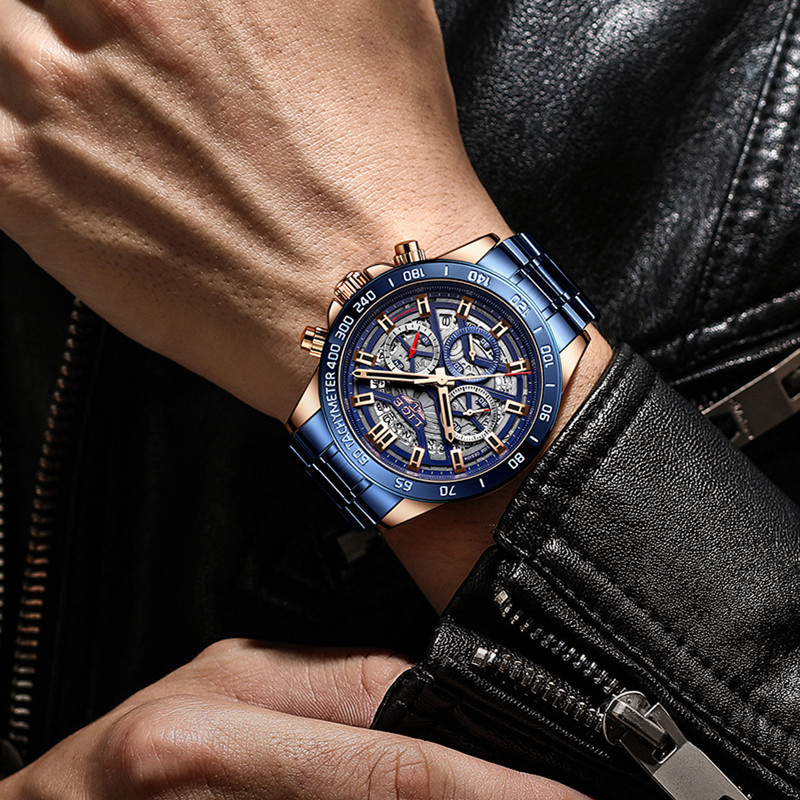 Ceas de afaceri cu cuarț multifuncțional cu cadran mare, temperament masculin, ceasuri interne de mare valoare, en-gros transfrontalier