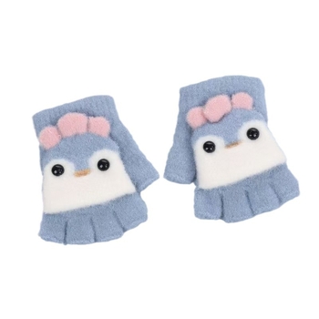 Luksuslikud laste talvekindad tüdrukutele, lahtiste sõrmedega, armsad, poolsõrmedega, algkooliõpilastele, soojad kootud kindad, kirjutamiseks, lastekirjanduslikud kindad