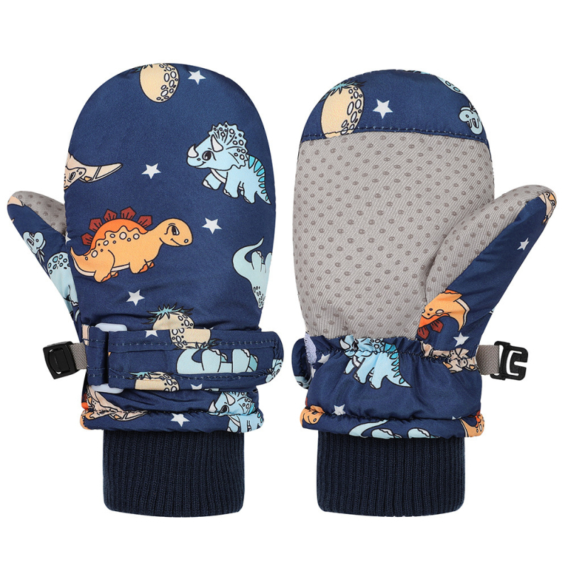 Mănuși de schi pentru copii transfrontaliere, 3-9 ani, mănuși de iarnă îngroșate, căptușite cu fleece, rezistente la vânt, calde, pentru bărbați și femei, pentru ciclism