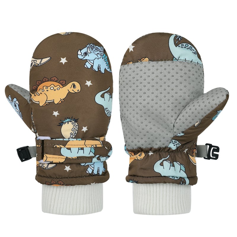 Mănuși de schi pentru copii transfrontaliere, 3-9 ani, mănuși de iarnă îngroșate, căptușite cu fleece, rezistente la vânt, calde, pentru bărbați și femei, pentru ciclism